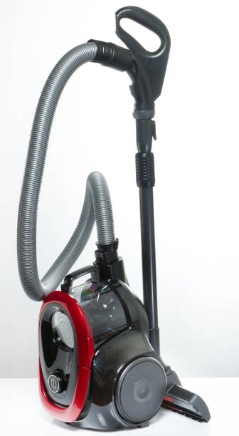 istock Black and red vacuum cleaner on a white background 1205919160