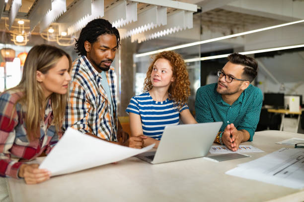istock Business people designer architects teamwork brainstorming planning meeting concept 1205921202