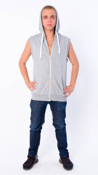 istock Full body shot of young bald rebellious man 1205925964
