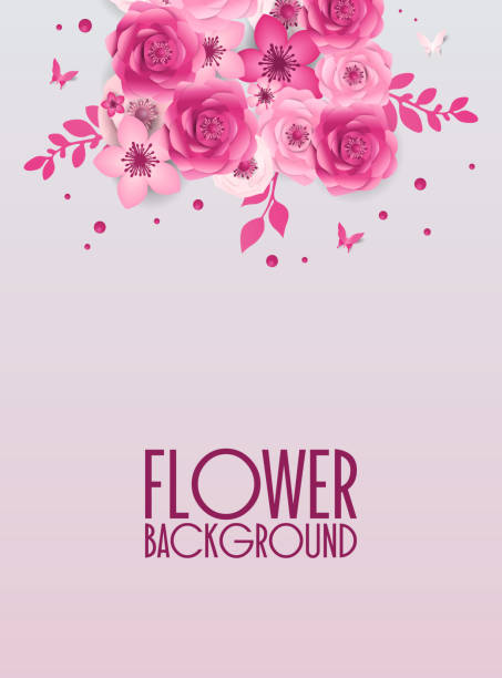 istock Spring Festive flowers design, decorations, paper cut style banner with flower, butterfly. Background of spring plants for 8 March, International Women's Day, Happy Mother's Day, Happy Easter day 1205928606