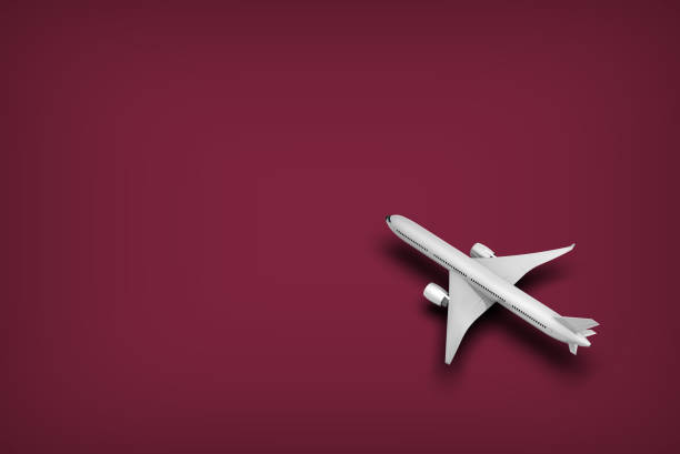 istock Airplane flies on the airport. Template, mockup, design. 1205931484