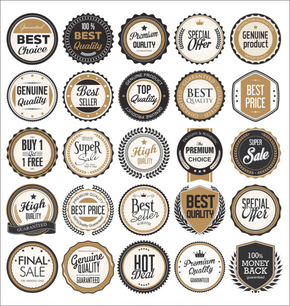 Retro vintage badges and labels collection Retro vintage badges and labels collection badge stock illustrations