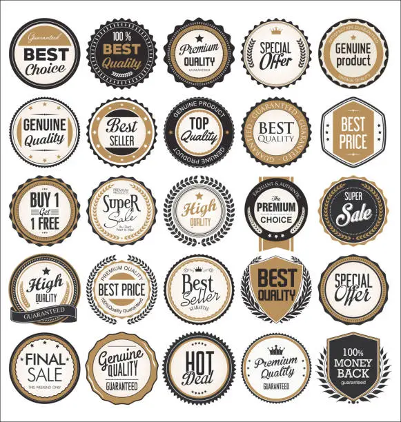 Vector illustration of Retro vintage badges and labels collection