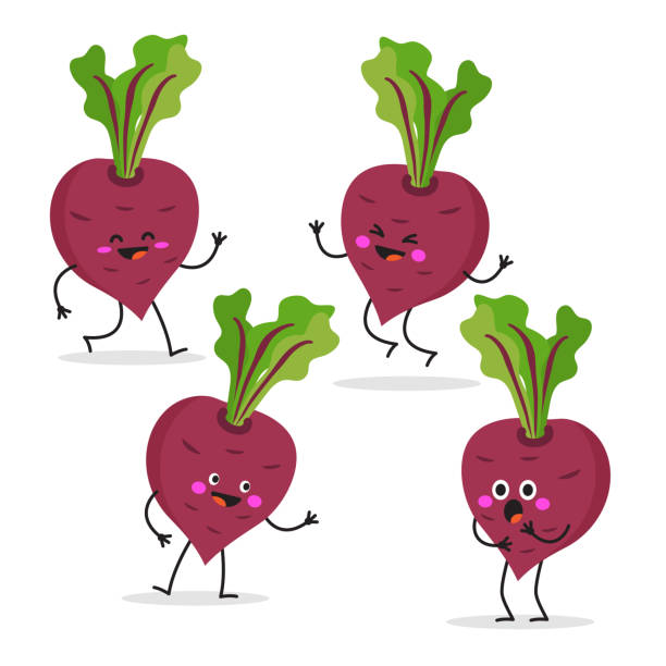 Beet. Cute vegetable character set. Beet. Cute vegetable character set. Vector illustration isolated on white background. common beet audio stock illustrations