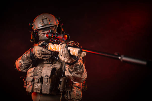 istock special forces soldier in a helmet with a sniper rifle 1205934668
