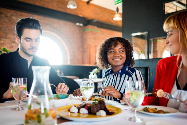 istock Business lunch in restaurant, corporate meeting concept 1205939174