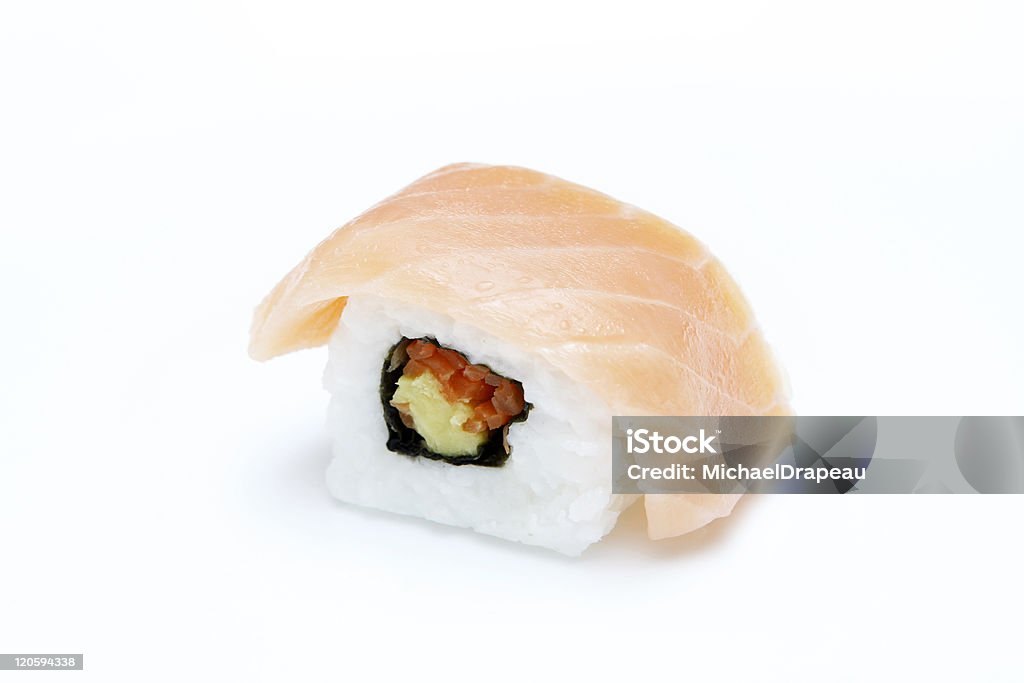 Sushi no fundo branco - Foto de stock de Abacate royalty-free