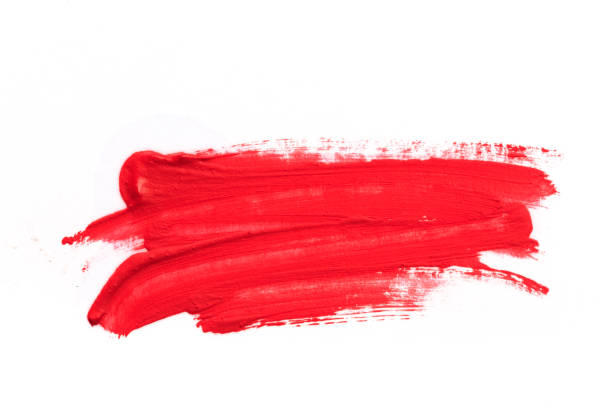 istock Lipstick smear smudge swatch isolated on white background 1205948858