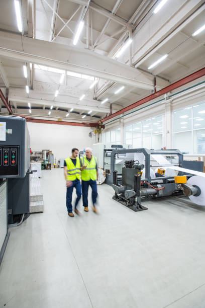 istock Modern machines at printing factory 1205951836