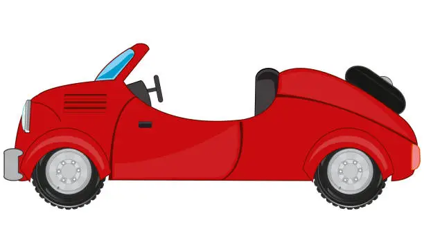 Vector illustration of Vector illustration of the car with opened horseback