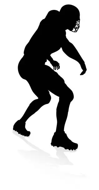 Vector illustration of Silhouette American Football Player