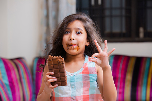 Chocolate, Eating, Child, Food, Indian,