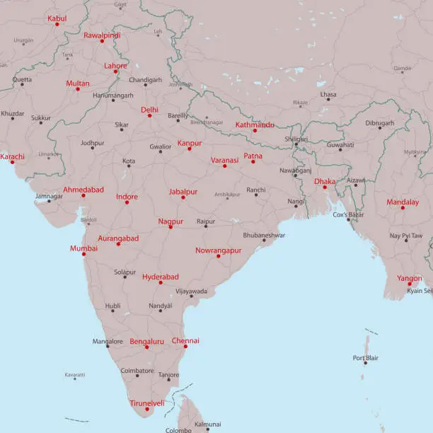 Vector illustration of Travel Vector Map India