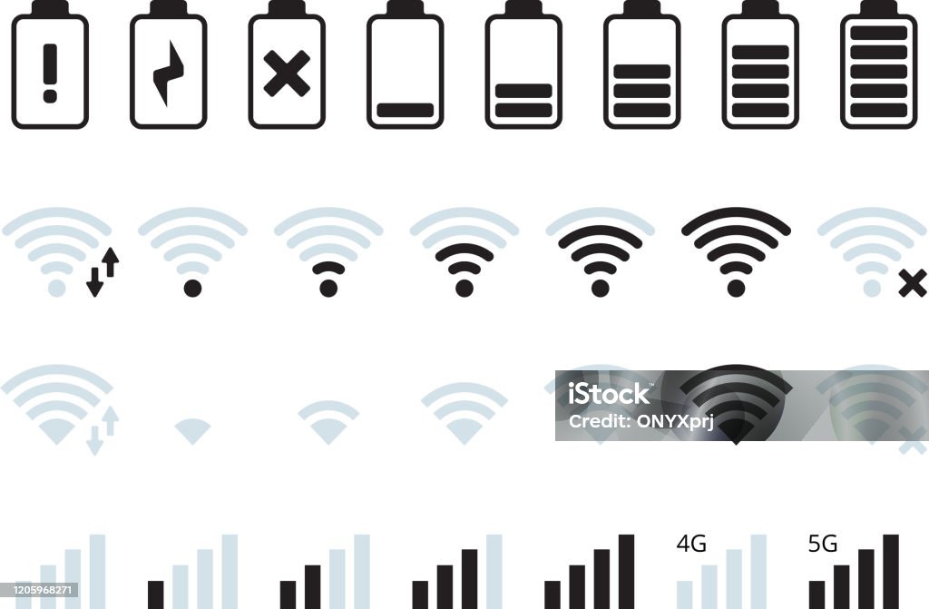 Phone Interface Bar Mobile Network Wifi 5g Signal Battery Status ...