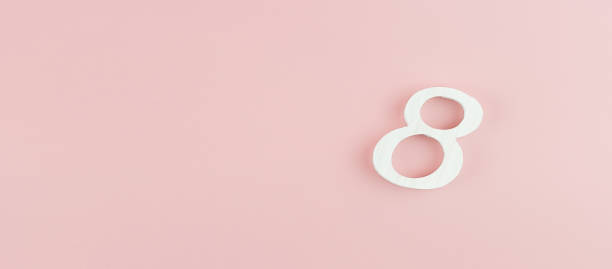 istock 8th March Calendar on pink background with copy space for text. Love, Equal and International Women day concept 1205970739
