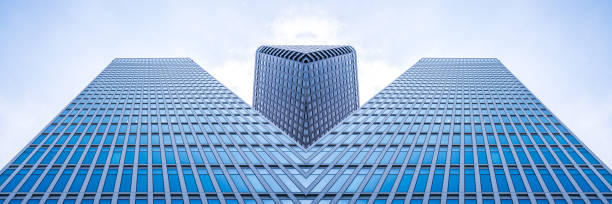 istock Architecture details Modern Building Glass facade Business background 1205975289
