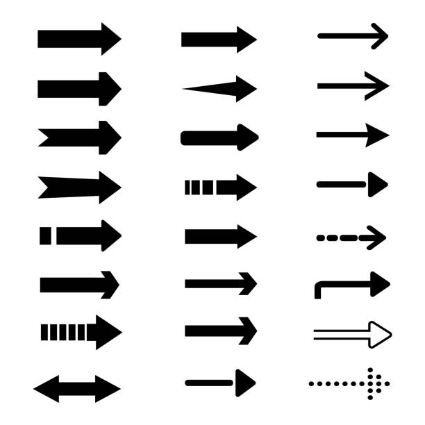 strzałka-1 - triangle arrow sign red push button stock illustrations