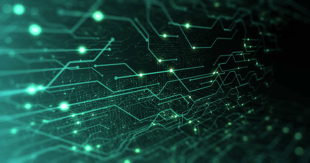 istock Abstract digital city. Digital Circuit board, Motherboard, Digital chip. Digitalization of Information: IT, IOT, Server, Data Center. Animated Visualization of Network Data. 3D render 1205983215