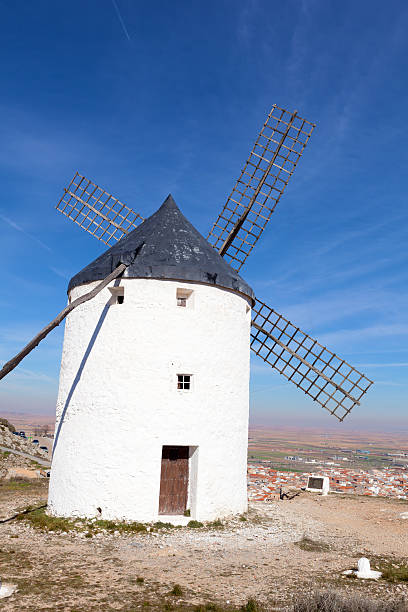 istock Medieval windmills in Consuegra, Toledo province, Spain 120598378