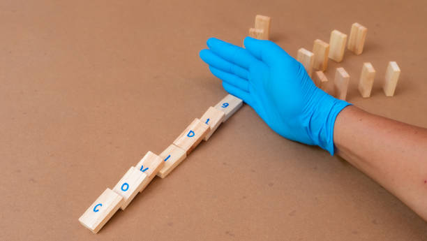 Doctor wearing glove stop covid-19 spreading