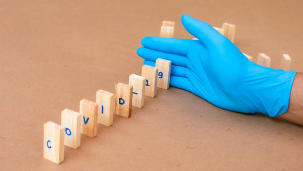 Doctor wearing glove stop covid-19 spreading