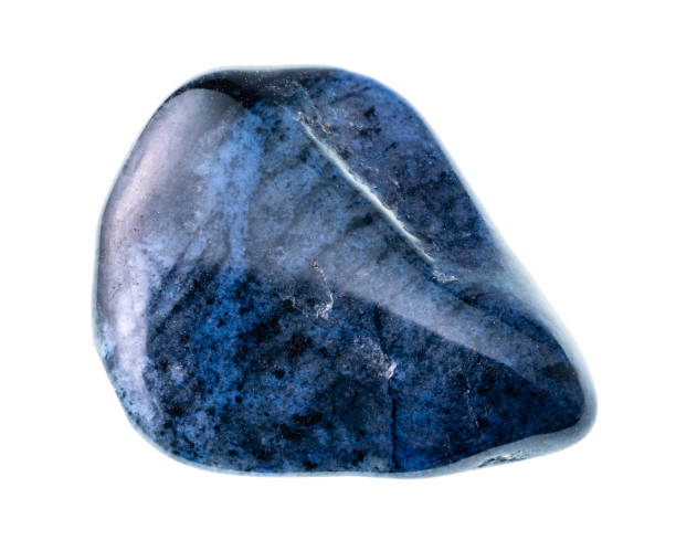 istock polished Dumortierite gem stone cutout on white 1205992042