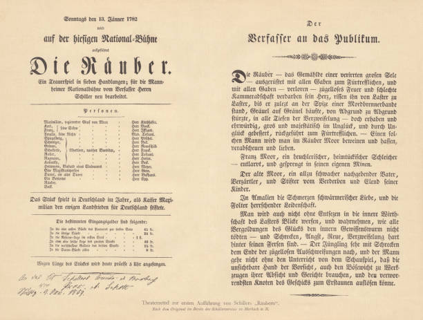 istock The Robbers by Friedrich Schiller, premiere poster (1782), facsimile, 1897 1205993533
