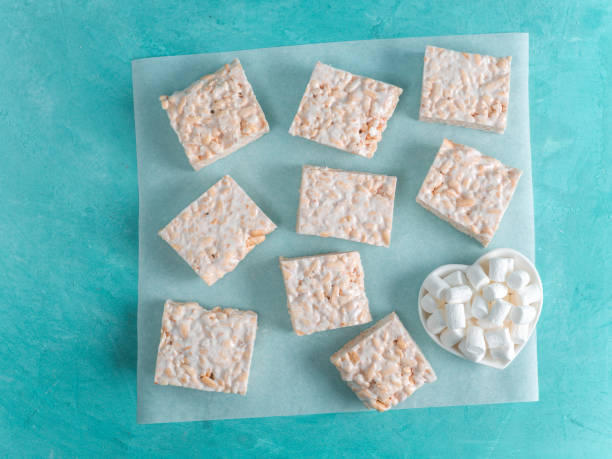 istock Homemade bars of Marshmallow and crispy rice 1205994379