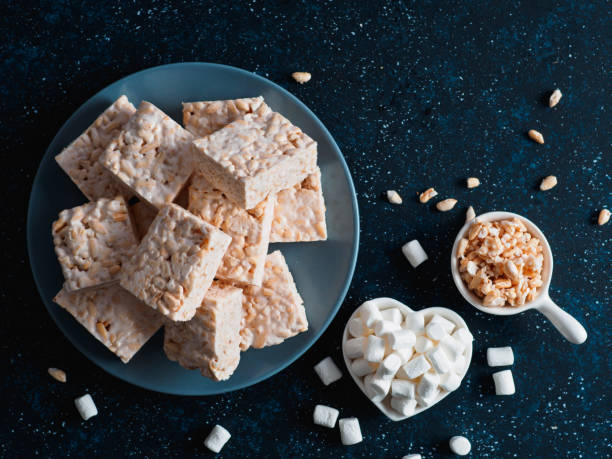 istock Homemade bars of Marshmallow and crispy rice 1205994414