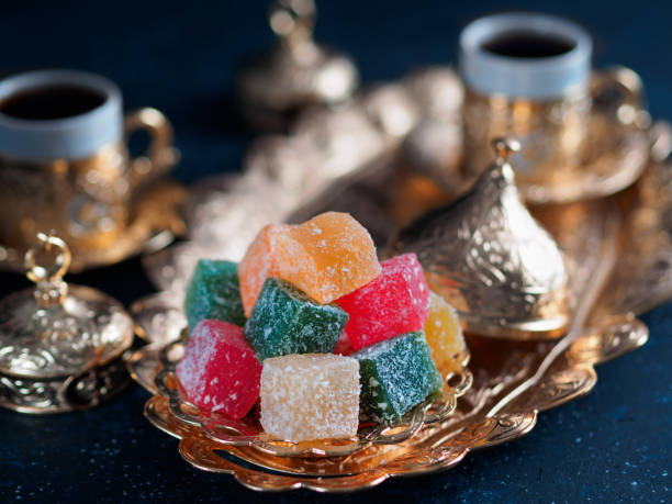 istock Turkish delight and turkish coffee 1205994456