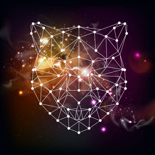 istock Abstract polygonal tirangle animal cheetah on open space background. Hipster animal illustration. 1205997080