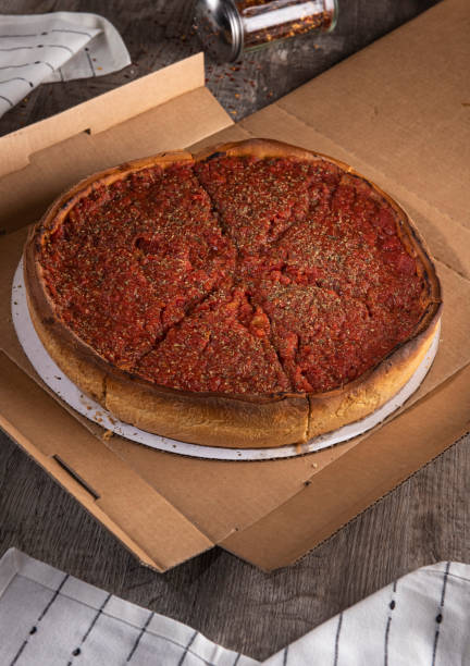 istock Chicago Style Deep Dish Cheese Pizza Ready To Go (Click for more) 1205998239