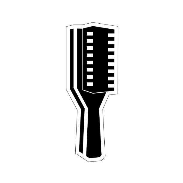 haircut brush - illustration in a flat style. black picture on an isolated white background. barber tool. fade brush haircut brush - illustration in a flat style. black picture on an isolated white background. barber tool. fade brush. fade in stock illustrations