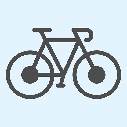 Bicycle solid icon. Cycle wheels ecological transport. Sport vector design concept, glyph style pictogram on white background, use for web and app. Eps 10