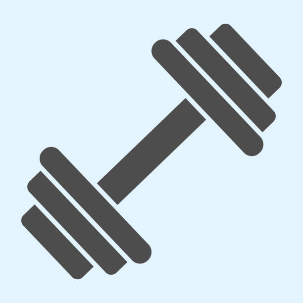 ilustrações de stock, clip art, desenhos animados e ícones de dumbbells solid icon. heavy weights barbel. sport vector design concept, glyph style pictogram on white background, use for web and app. eps 10. - pesado peso