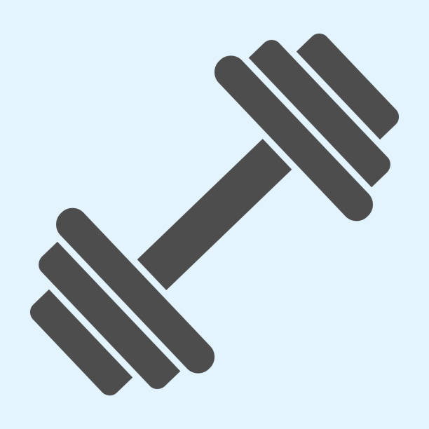 Dumbbells solid icon. Heavy weights barbel. Sport vector design concept, glyph style pictogram on white background, use for web and app. Eps 10. Dumbbells solid icon. Heavy weights barbel. Sport vector design concept, glyph style pictogram on white background, use for web and app. Eps 10 muscle strength icon stock illustrations