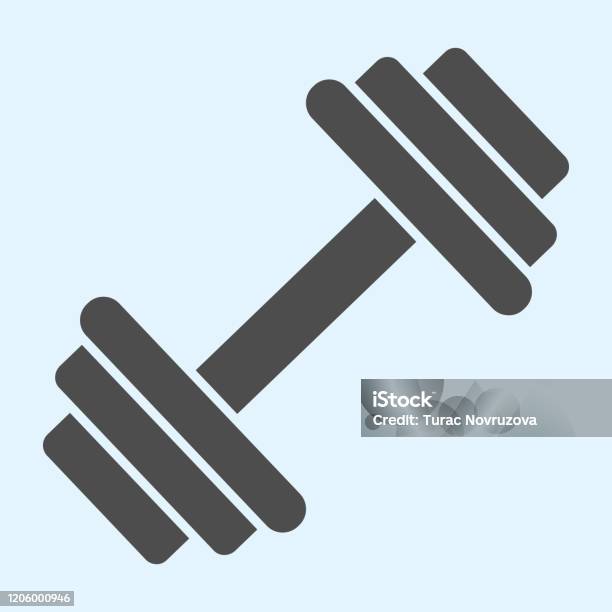 Dumbbells Solid Icon Heavy Weights Barbel Sport Vector Design Concept Glyph Style Pictogram On White Background Use For Web And App Eps 10 Stock Illustration - Download Image Now