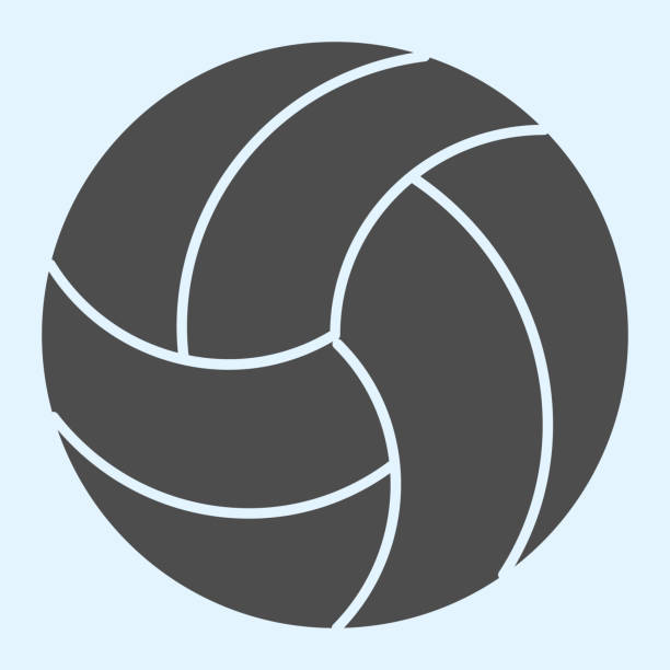 illustrations, cliparts, dessins animés et icônes de icône solide de boule. jeu de volley-ball, boule pour jouer sur la plage d’été. concept de conception de vecteur de sport, pictogramme de modèle de glyphe sur le fond blanc, utilisation pour le web et l’application eps 10. - volleyball silhouette volleying beach volleyball