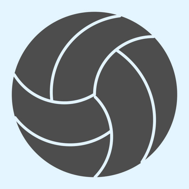 мяч твердый значок. волейбольная игра, мяч для игры на летнем пляже. концепция дизайна спортивного вектора, пиктограмма стиля глиф на белом  - волейбольный мяч иллюстрации stock illustrations