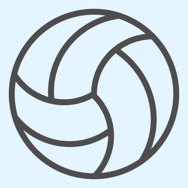 illustrations, cliparts, dessins animés et icônes de icône de ligne de boule. jeu de volley-ball, boule pour jouer sur la plage d’été. concept de conception de vecteur de sport, pictogramme de modèle de contour sur le fond blanc, utilisation pour le web et l’application eps 10. - ballon de volley