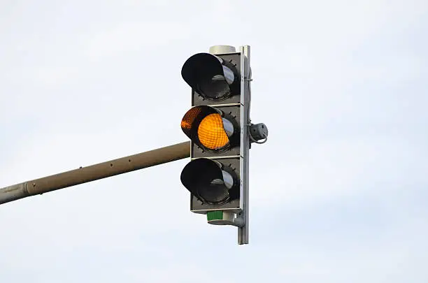 Photo of Amber traffic light