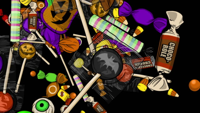 Halloween Candy Explosions Center Left Right Top Bottom Alpha Channel