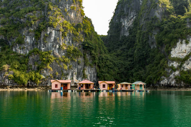 pływające wioski - vietnam halong bay bay photography zdjęcia i obrazy z banku zdjęć