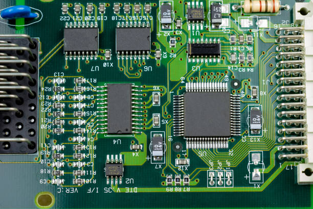 istock Electronic circuit board part of electronic machine component concept technology of computer circuit hardware 1206004929