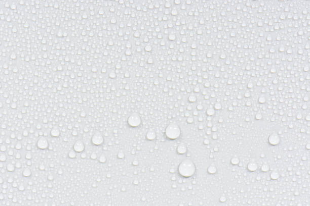 istock Close up water drops on black tone background. Abstract white gray wet texture with bubbles on plastic PVC surface or grunge. Realistic pure water droplets condensed. Detail of canvas leather texture 1206020344