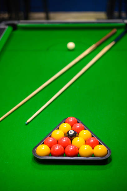 istock Billiard cue and pool balls 1206021587