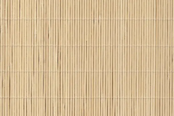 Photo of High Resolution Bamboo Place Mat Rustic Slatted Interlaced Coarse Grain Background Texture