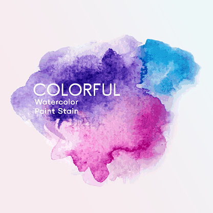 Vector illustration of the colorful watercolor paint stains