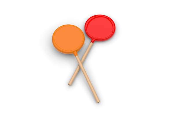 Blank circular lollipop on white background.