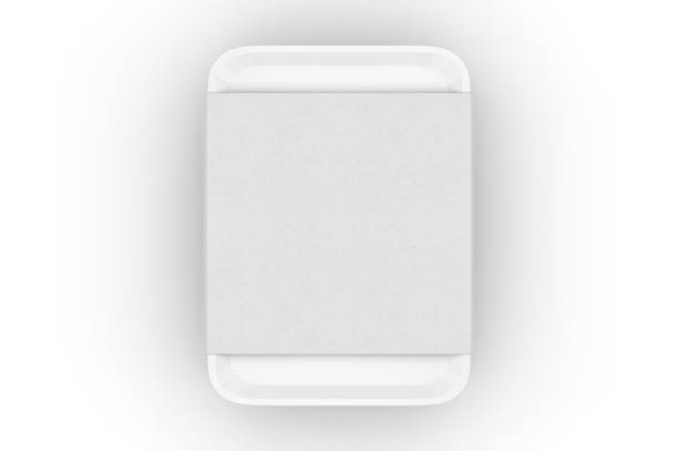 istock Blank tin box with sleeve paper label for branding, 3d render illustration. 1206030412